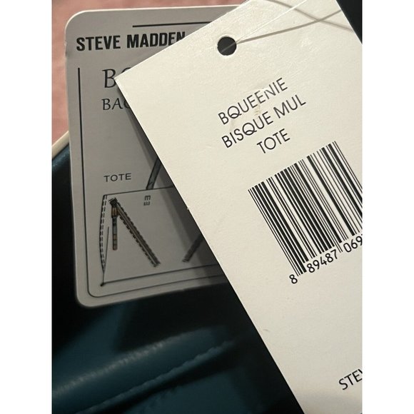 Steve Madden BQUEENIE Bisque Taupe Teal Tote Bag Purse Set NEW Rare - Picture 14 of 14